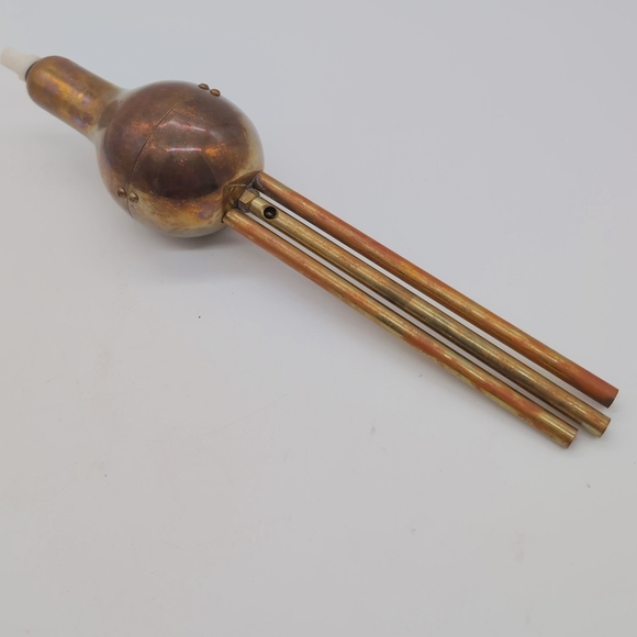 Traditional Hulusi Brass 3 Pipe Flute with Case Chinese - Picture 3 of 6